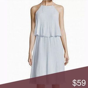 Halston Blue Ruffle Tiered Dress - Light Blue